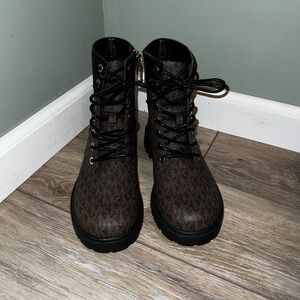 Michael Kors Dark Brown Monogram Boots